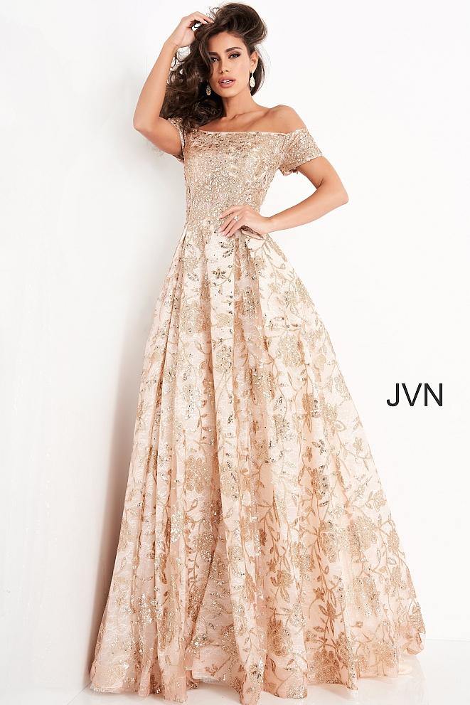 Jovani Off the Shoulder Long Prom Dress 03013 - The Dress Outlet