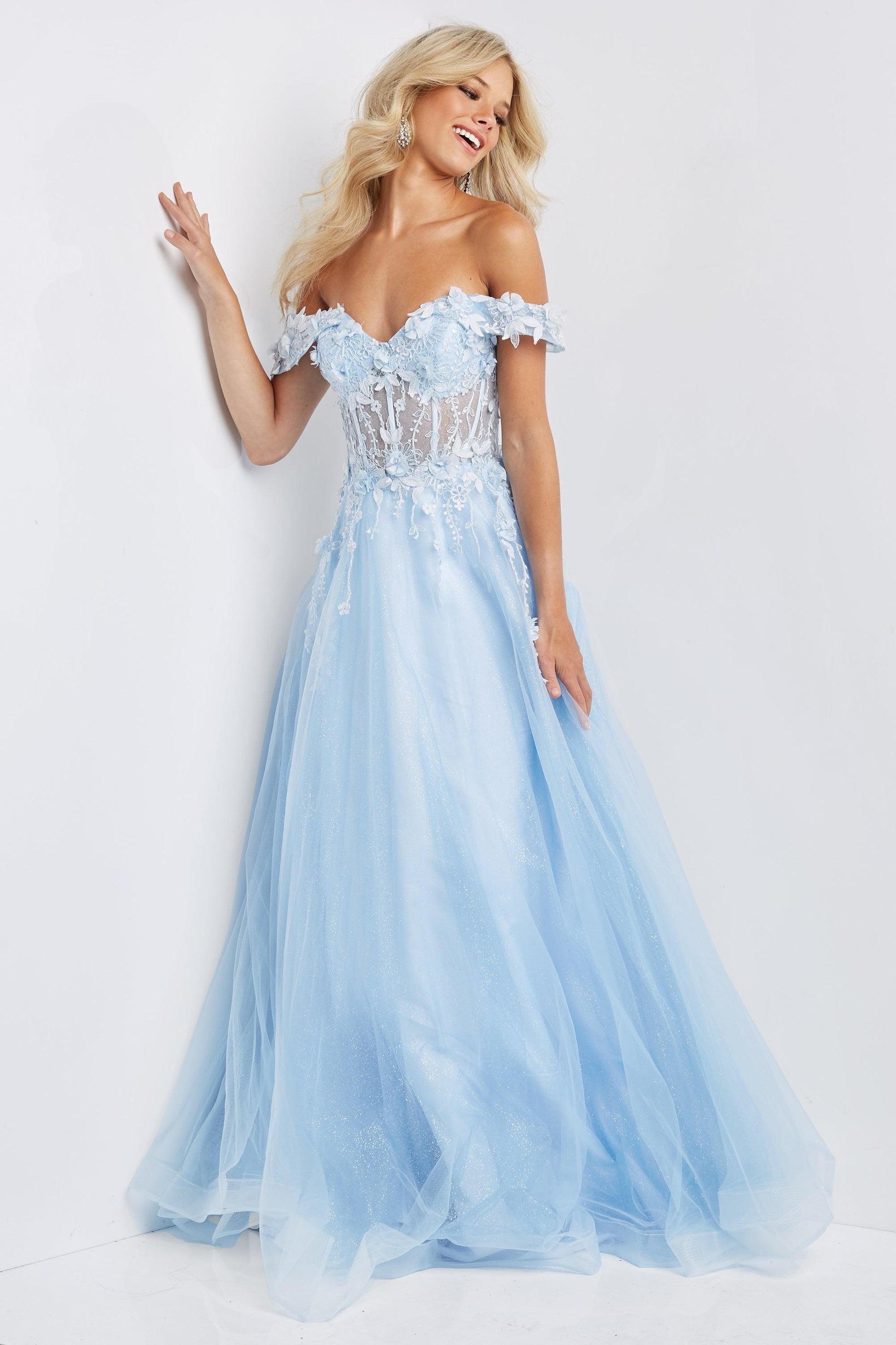 Jovani 08295 Off the Shoulder Long Prom Dress