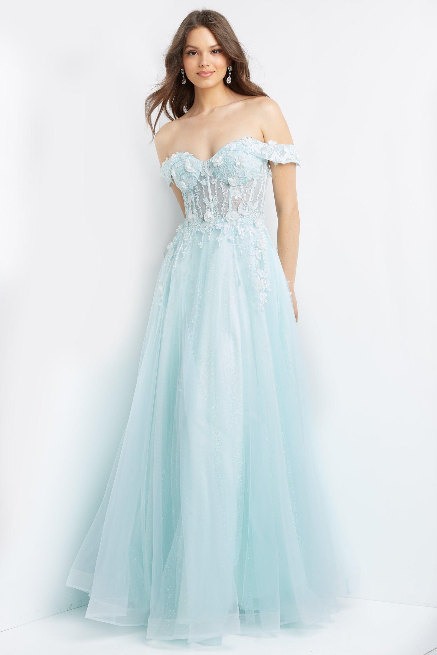 Jovani Off the Shoulder Long Prom Dress 08295 - The Dress Outlet