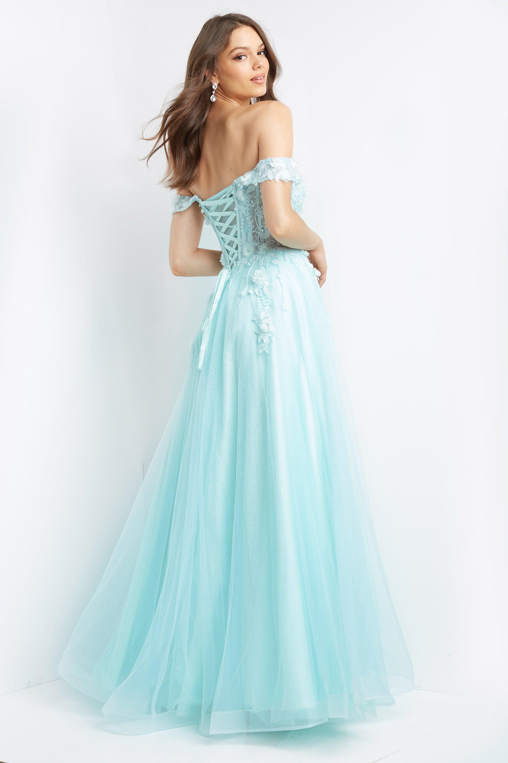 Jovani 08295 Off the Shoulder Long Prom Dress