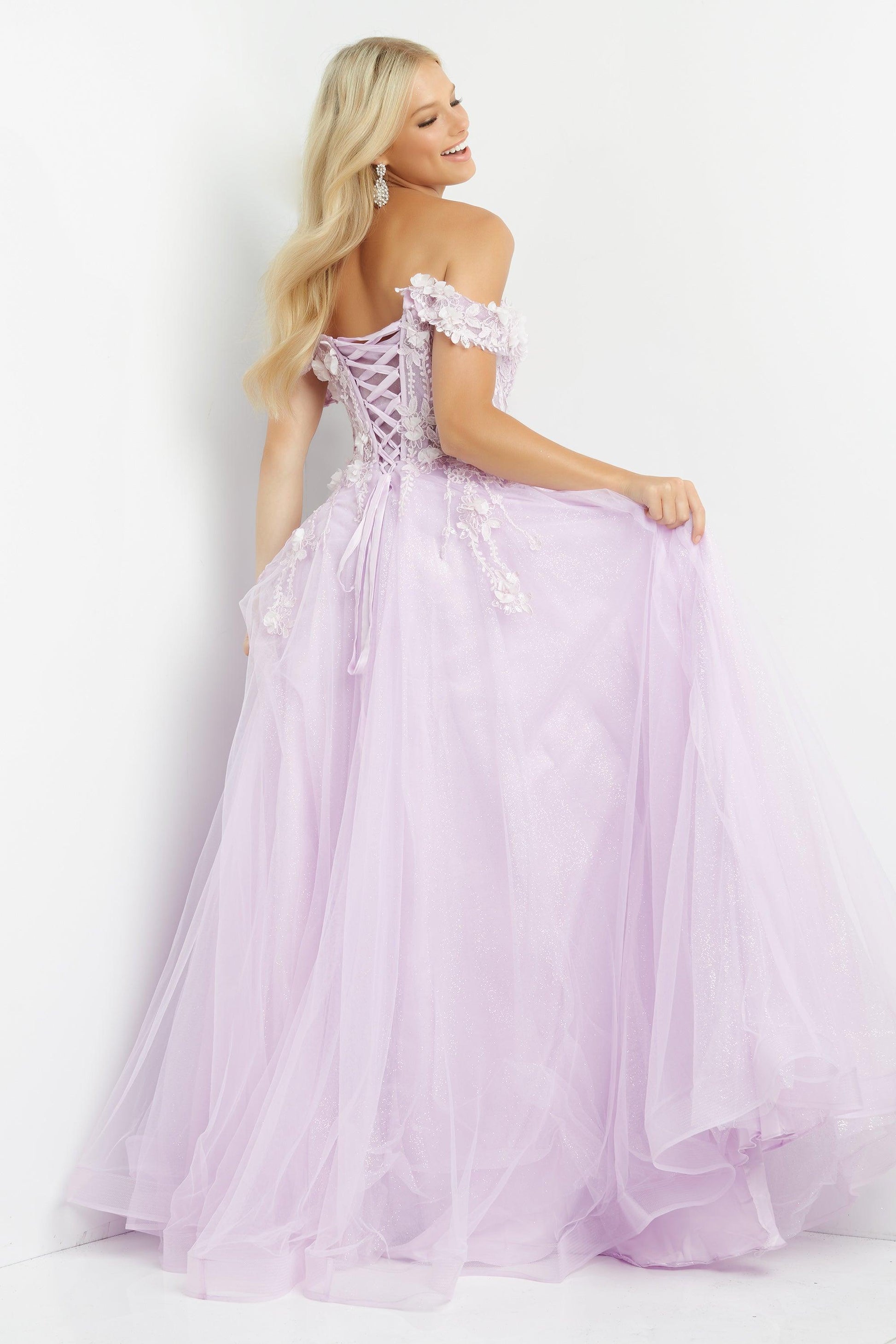 Jovani 08295 Off the Shoulder Long Prom Dress