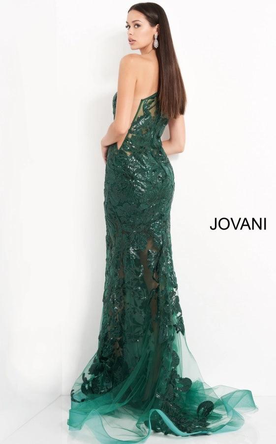 One Shoulder Fitted Long Prom Gown Forest