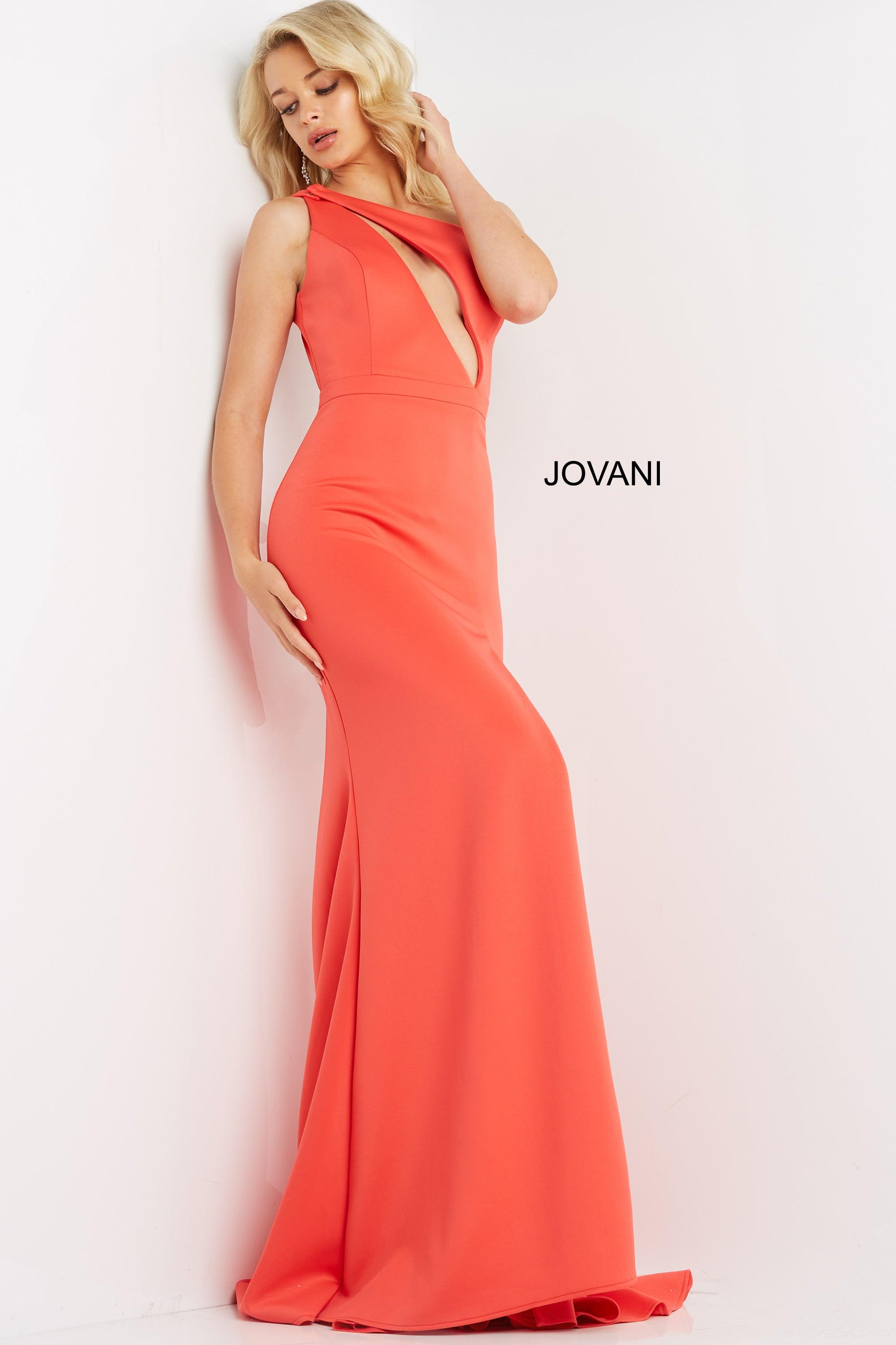 Jovani One Shoulder Long Fitted Gown 06702 - The Dress Outlet