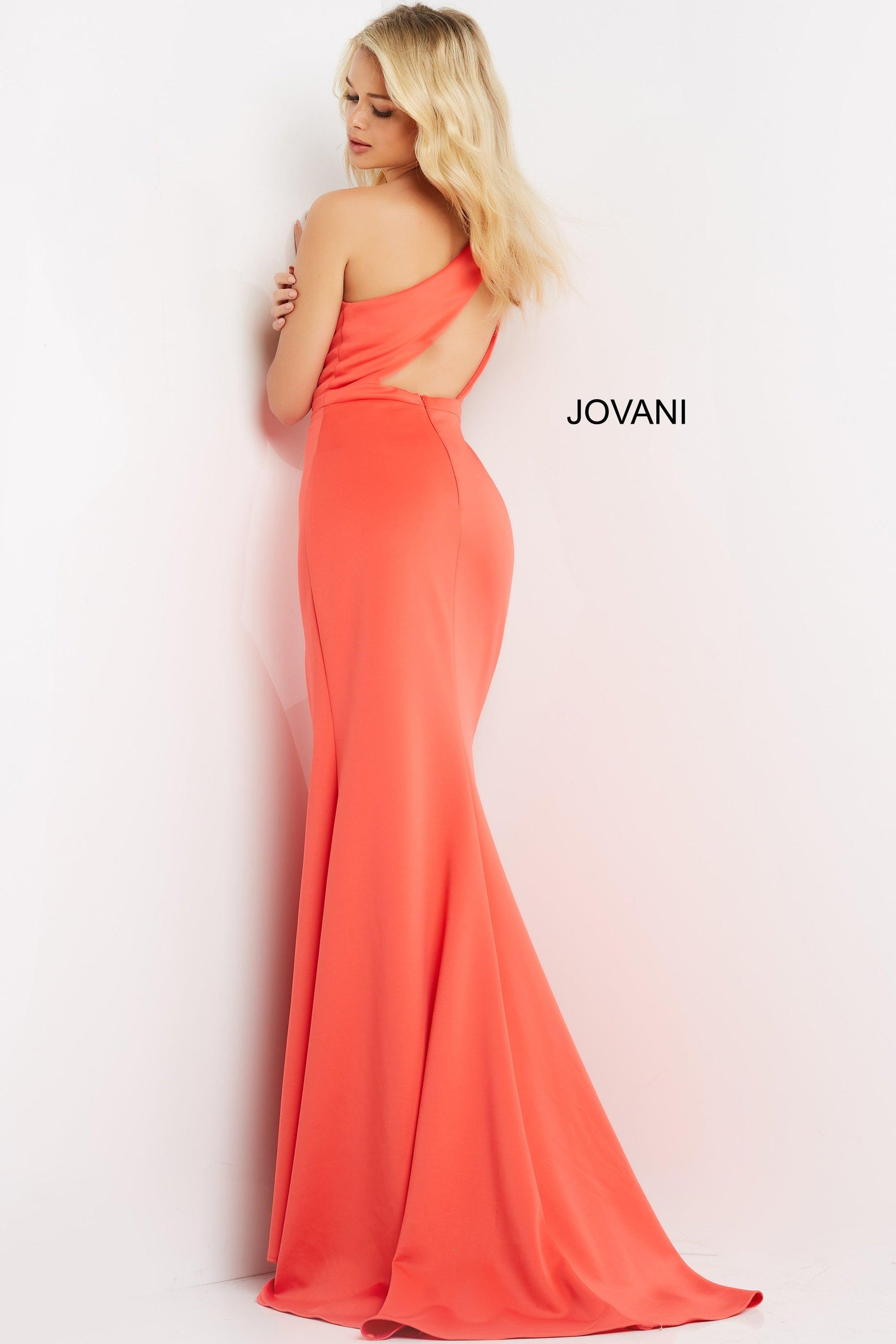 Jovani 06702 One Shoulder Long Formal Gown