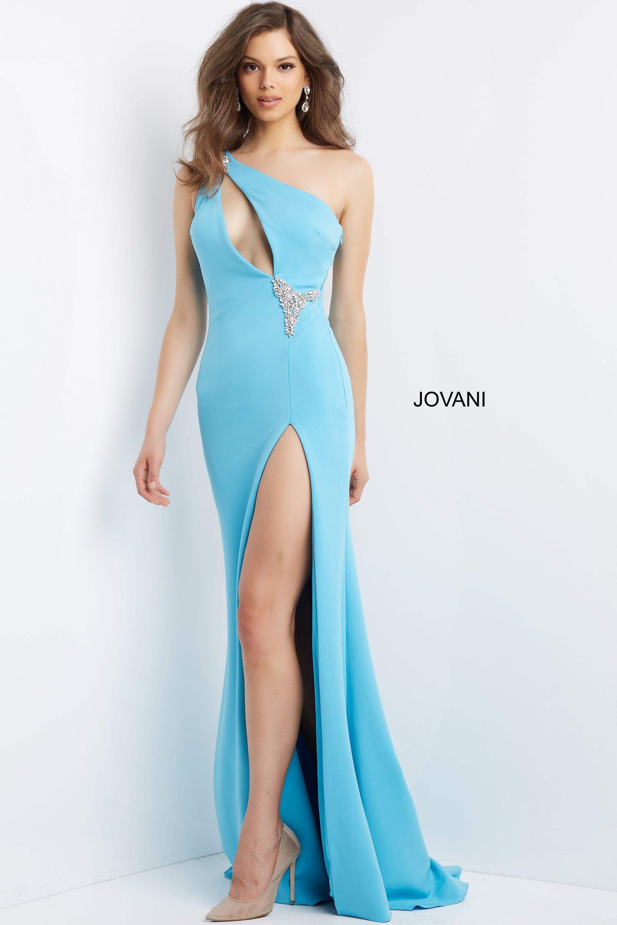 Jovani One Shoulder Long Formal Prom Dress 07173 - The Dress Outlet