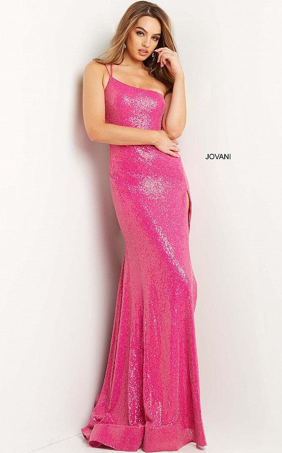 Jovani One Shoulder Long Prom Dress 09105 - The Dress Outlet