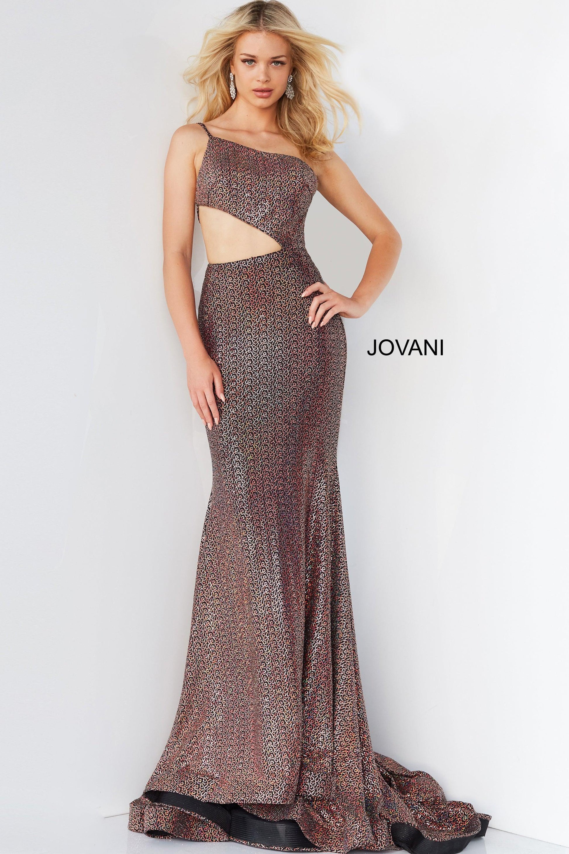 Jovani 06422 One Shoulder Long Prom Gown