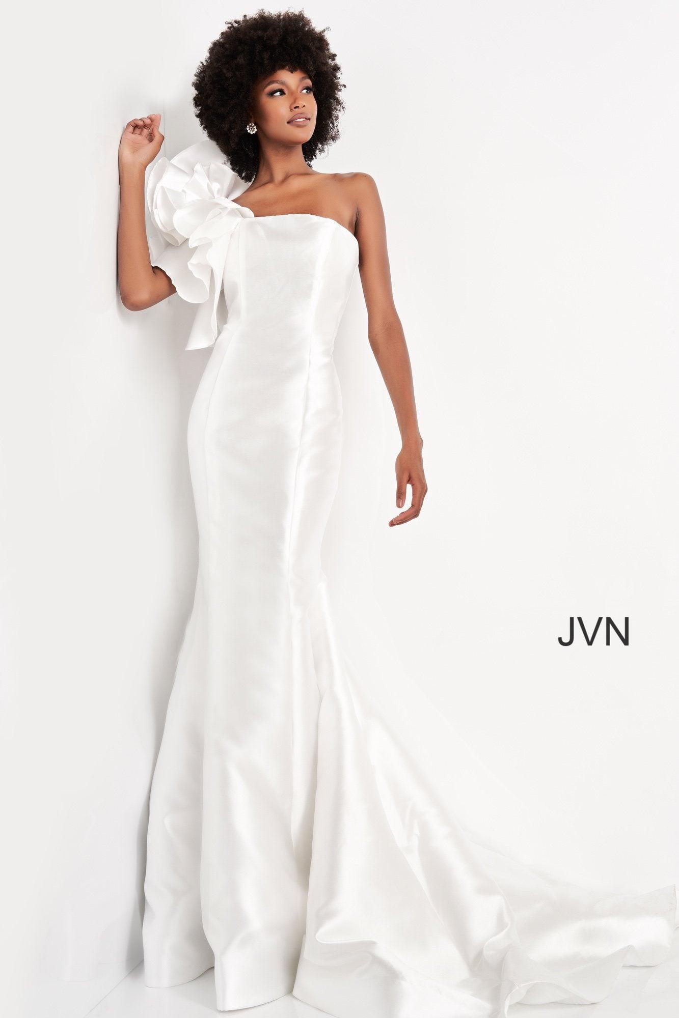 Jovani One Shoulder Mermaid Long Prom Dress 00650 - The Dress Outlet