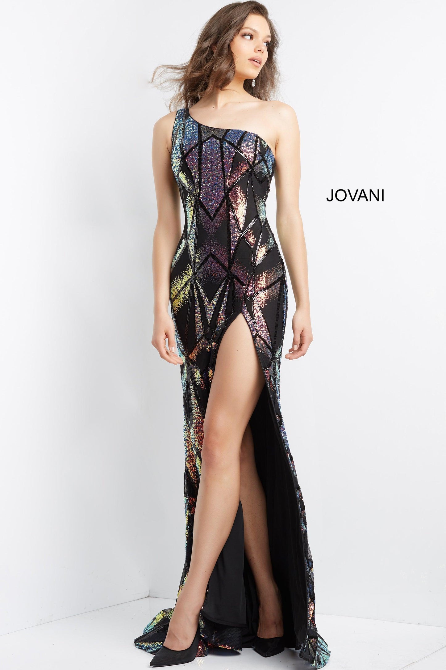 Jovani One Shoulder Sexy Evening Dress 06417 - The Dress Outlet
