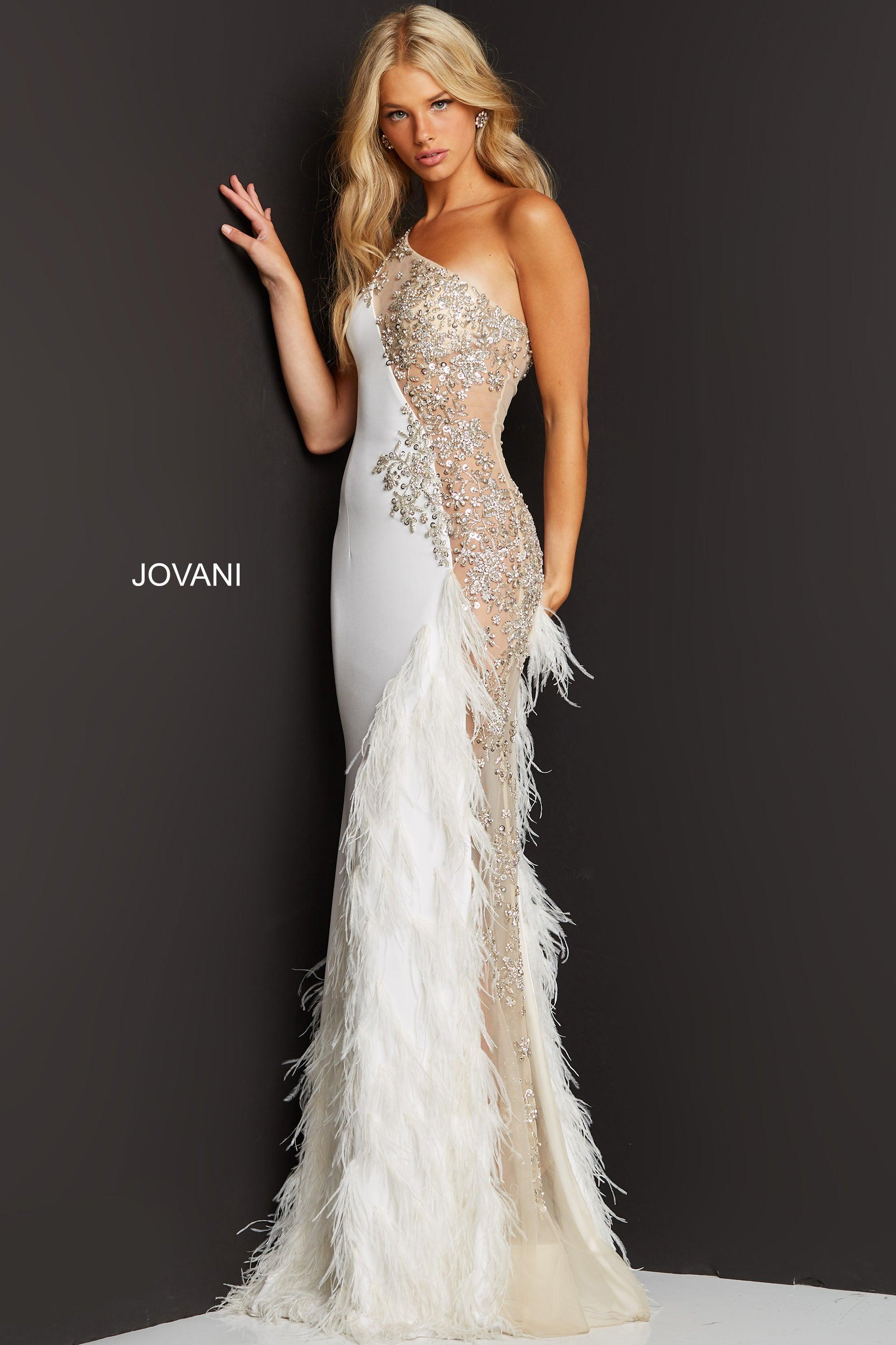 Jovani One Shoulder Sexy  Long Prom Gown 03389 - The Dress Outlet