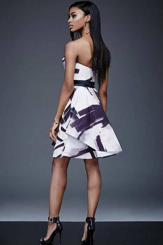Jovani Printed Strapless Short Dress M368 - The Dress Outlet