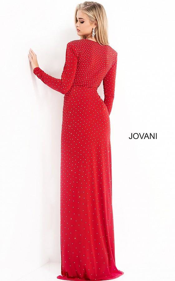 Jovani Prom Formal Long Sleeve Beaded Dress 3058 - The Dress Outlet