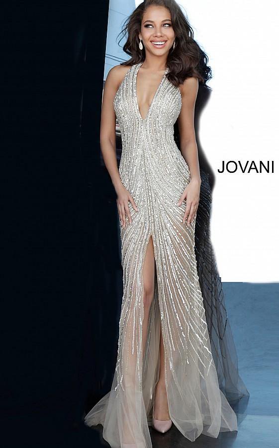 Jovani 2609 Prom Long Beaded Halter Sexy Dress | The Dress Outlet Jovani 2609 Prom Long Beaded Halter Sexy Dress | The Dress Outlet