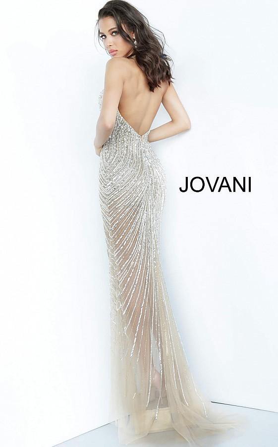 Jovani Prom Long Beaded Halter Sexy Dress 2609 - The Dress Outlet