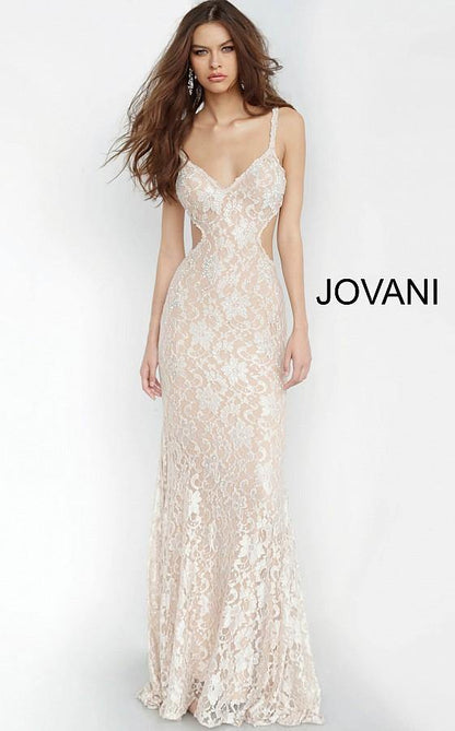 Jovani Prom Long Beaded Lace Trumpet Gown 00780 - The Dress Outlet