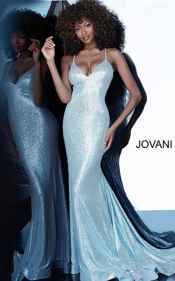 Jovani 00592 Prom Long Bridesmaid Metallic Dress