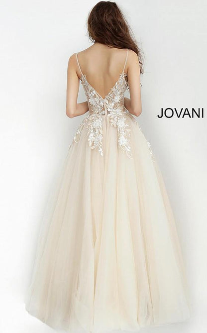 Jovani Prom Long Floral Applique Ball Gown 02758 - The Dress Outlet
