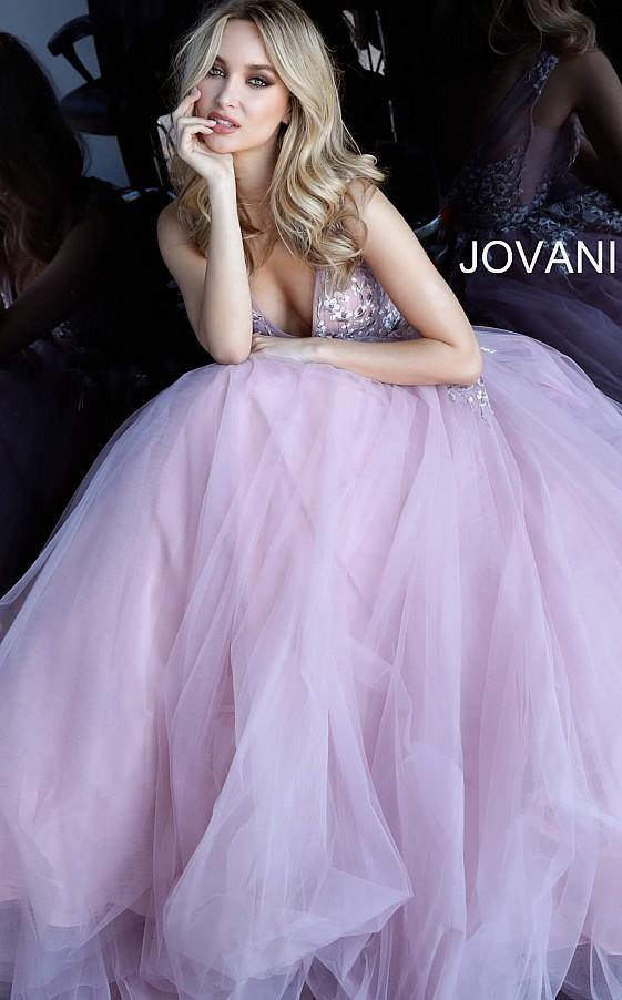 Jovani  Prom Long Floral Embroidered Ballgown 67459 - The Dress Outlet