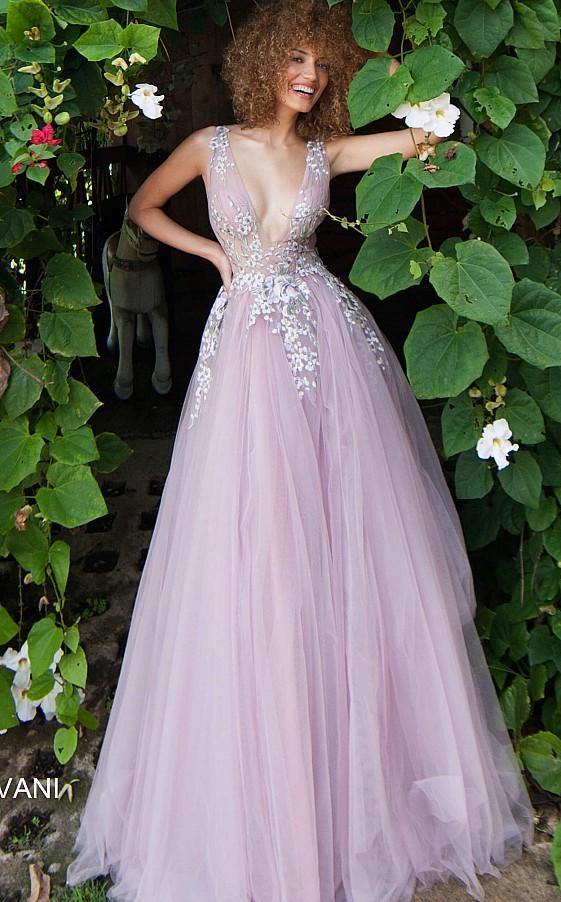Jovani  Prom Long Floral Embroidered Ballgown 67459 - The Dress Outlet