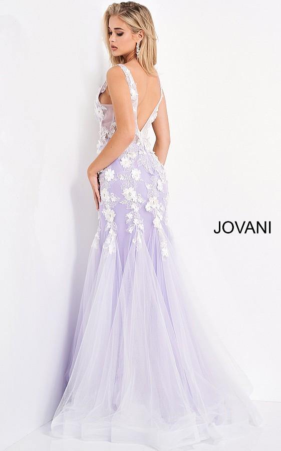 Jovani Prom Long Floral Mermaid Lace Dress 8066 - The Dress Outlet