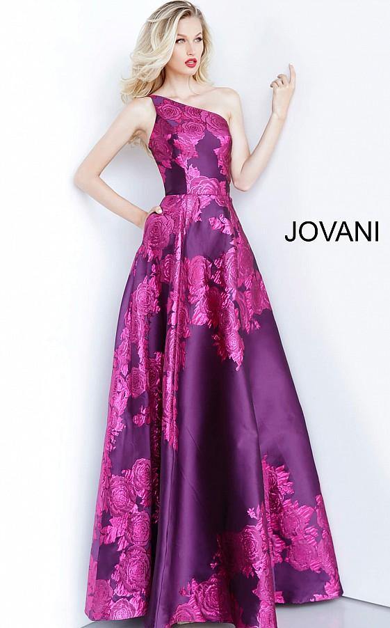Jovani 02045 Prom Long Floral Print Ball Gown