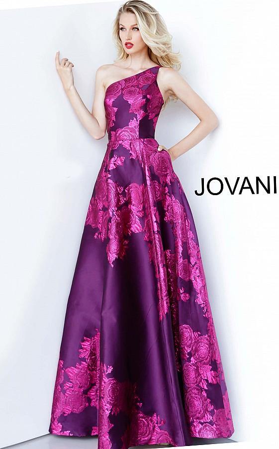 Jovani 02045 Prom Long Floral Print Ball Gown