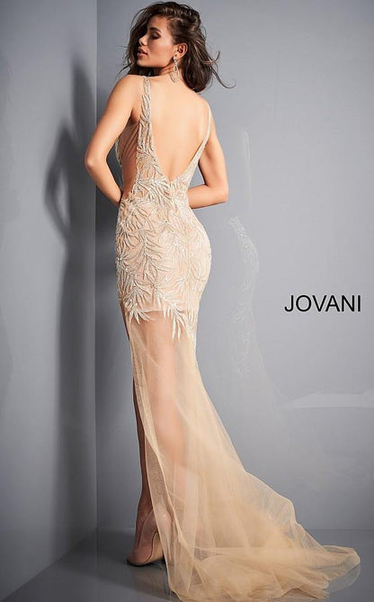 Jovani Prom Long Formal Beaded Trumpet Dress 1863 - The Dress Outlet