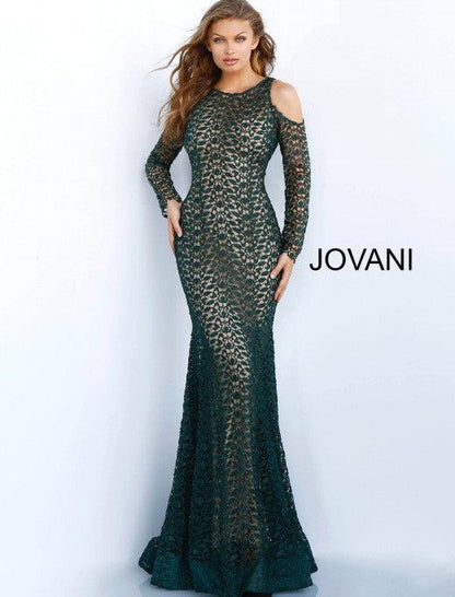 Jovani Prom long Formal Evening Lace Dress 61163 - The Dress Outlet