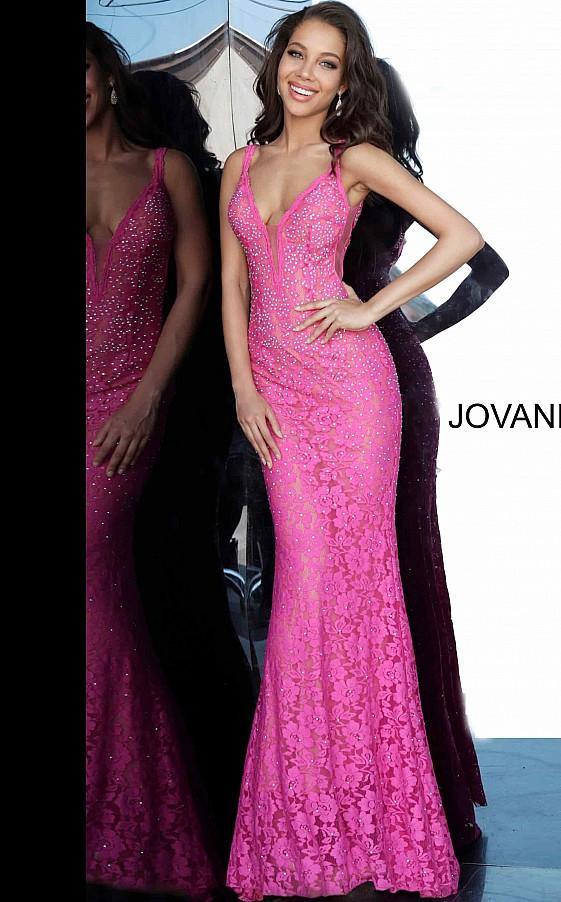 Jovani Prom Long Formal Fitted Lace dress 48994 - The Dress Outlet