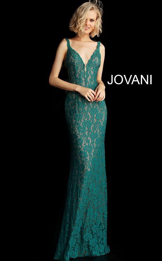 Jovani Prom Long Formal Fitted Lace dress 48994 - The Dress Outlet