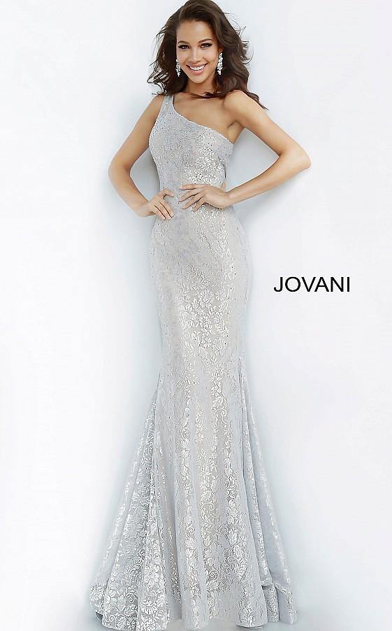 Jovani Prom Long Formal One Shoulder Lace Gown 00353 - The Dress Outlet