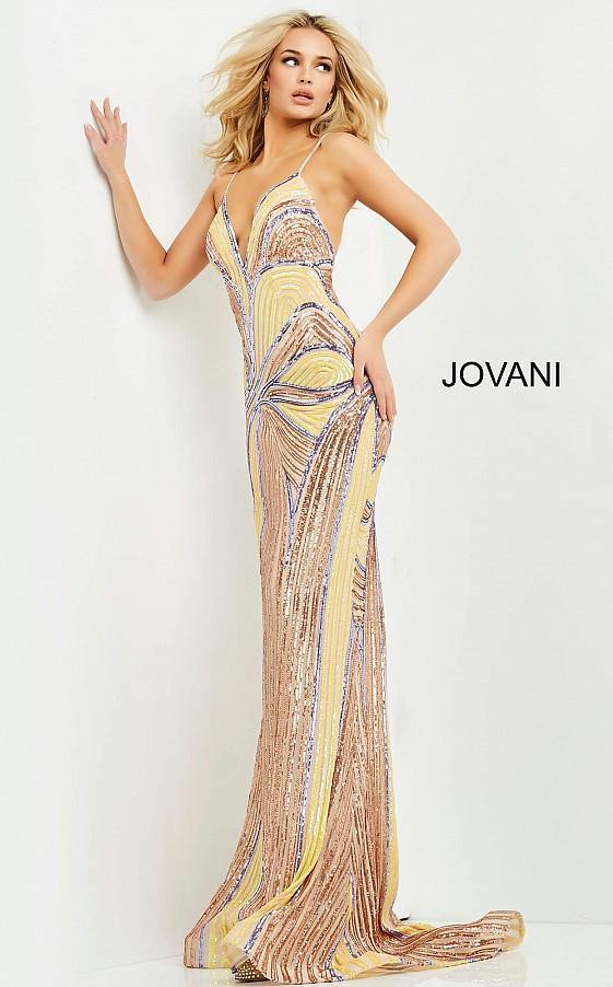 Jovani Prom Long Formal Sexy Beaded Dress 06757 - The Dress Outlet