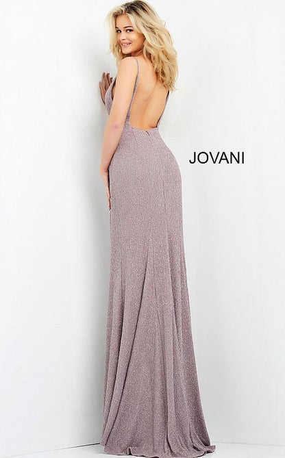 Jovani Prom Long Fitted Slit Glitter Dress 02914 - The Dress Outlet