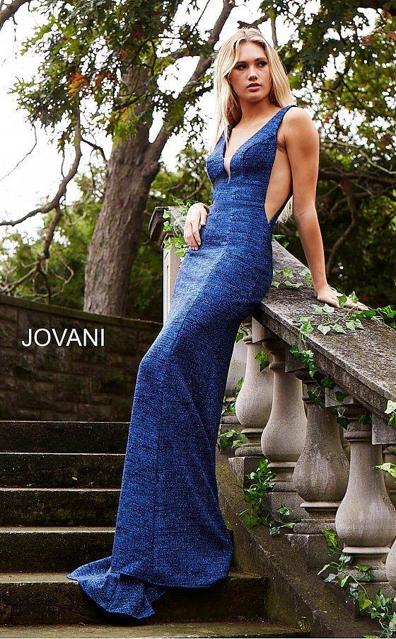 Jovani 45811 Prom Long Glitter Jersey Formal Dress