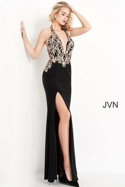 Jovani Prom Long Halter Sexy Formal Dress 04791 - The Dress Outlet