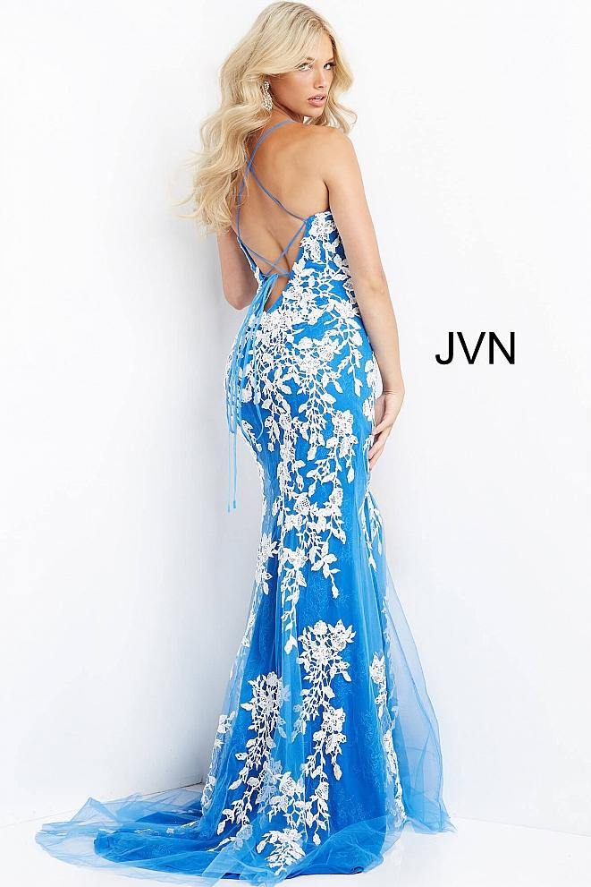 Jovani Prom Long High Slit Embroidered Dress 06660 - The Dress Outlet