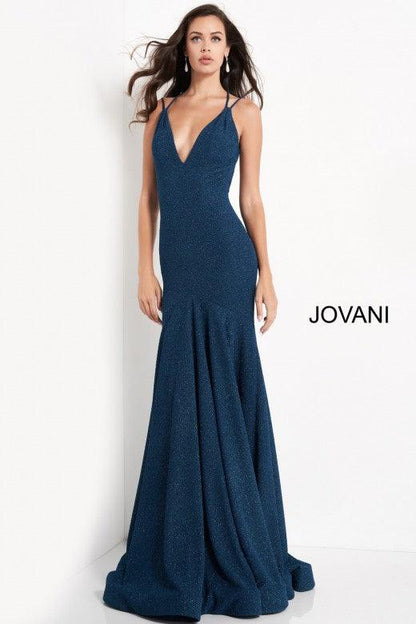 Jovani Prom Long Long Glitter Fitted Dress 60214 - The Dress Outlet