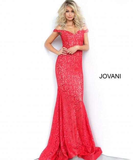 Jovani Prom Long Mermaid Fitted Lace Dress 64521 - The Dress Outlet