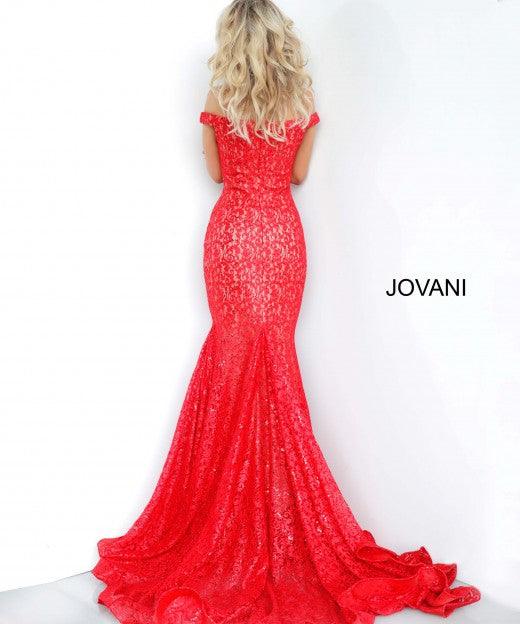 Jovani Prom Long Mermaid Fitted Lace Dress 64521 - The Dress Outlet