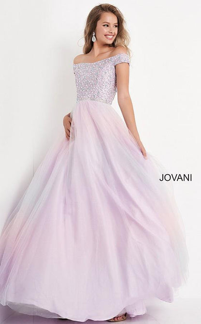 Jovani Prom Long Off Shoulder Ball Gown K05723 - The Dress Outlet