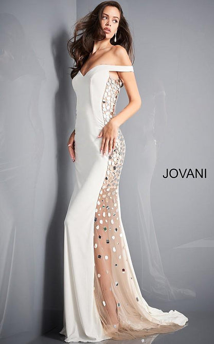 Jovani Prom Long Off Shoulder Trumpet Dress 03615 - The Dress Outlet