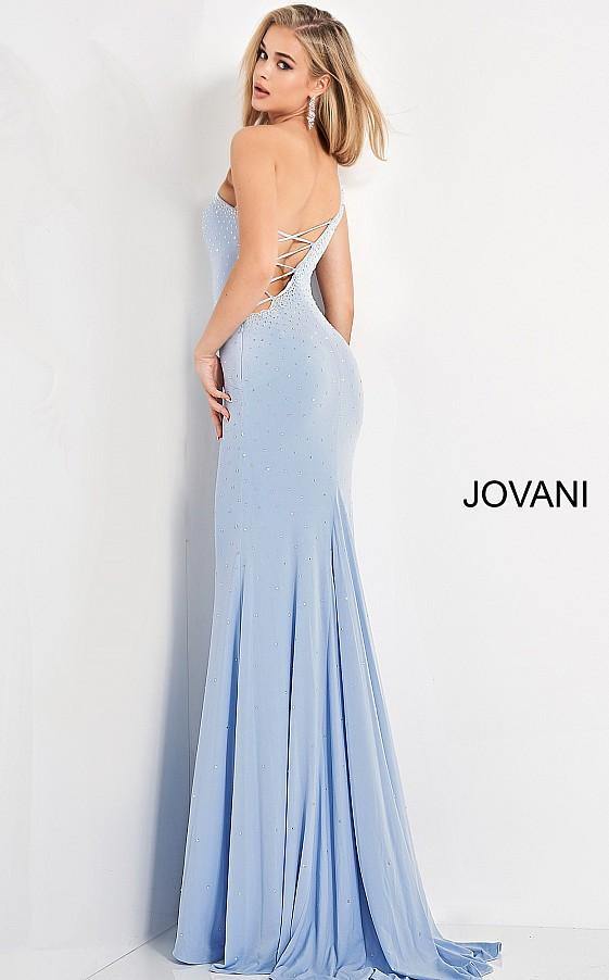 Jovani Prom Long One Shoulder Beaded Dress 1170 - The Dress Outlet