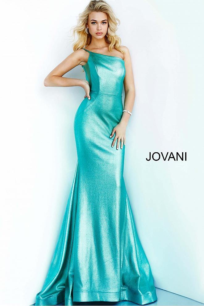 Jovani 02136 Prom Long One Shoulder Evening Dress