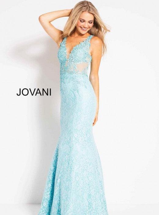 Jovani Prom Long Sleeveless Formal Lace Dress 47561 - The Dress Outlet