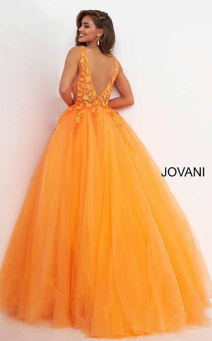 Jovani Prom Long Spaghetti Strap Ball Gown 02840 - The Dress Outlet