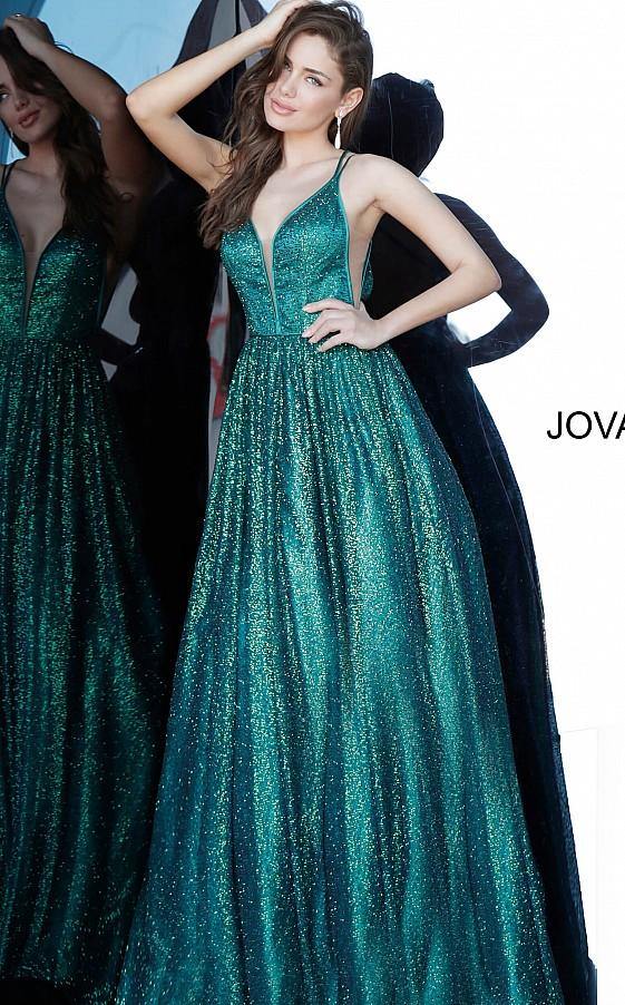 Jovani 4198 Prom Long Spaghetti Strap Ball Gown