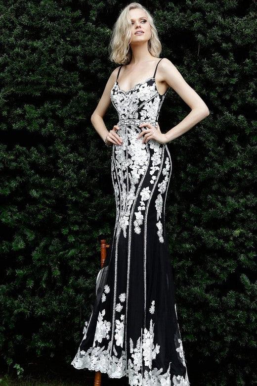 Jovani Prom Long Spaghetti Strap Formal Dress 55816 - The Dress Outlet