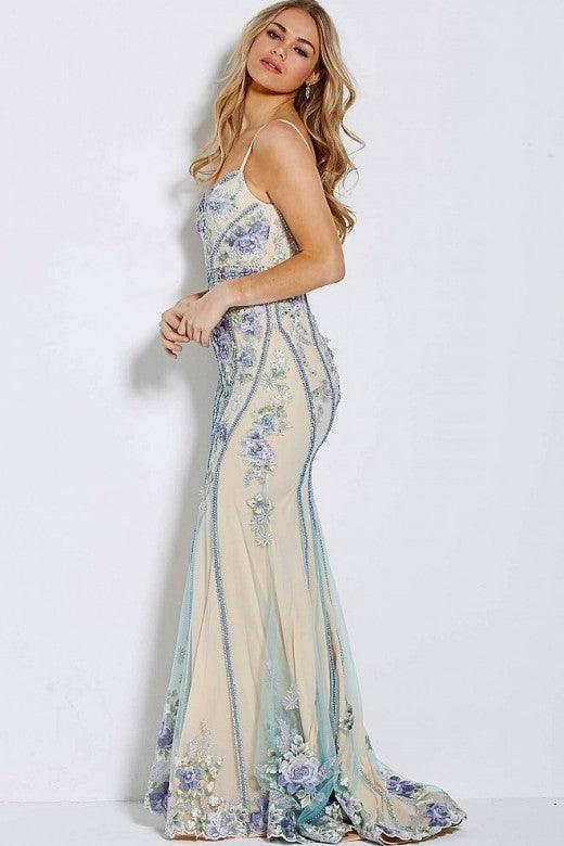 Jovani Prom Long Spaghetti Strap Formal Dress 55816 - The Dress Outlet