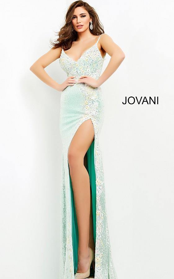 Jovani Prom Long Spaghetti Strap Formal Gown 06224 - The Dress Outlet