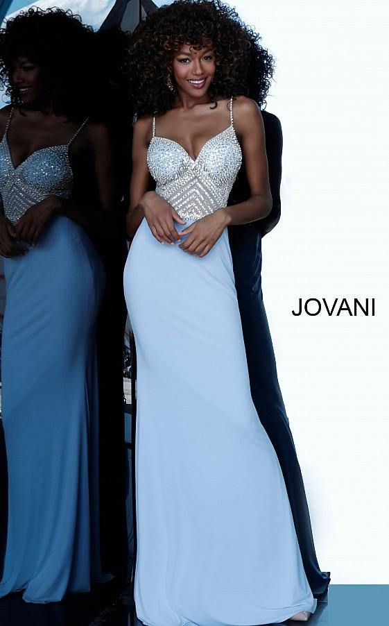 Jovani Prom Long Spaghetti Strap Fitted Gown 63147 - The Dress Outlet